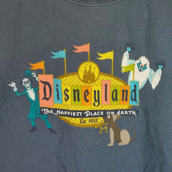 Disneyland Resort Shirt The Happiest Place On Earth Blue Youth Size Large 50th